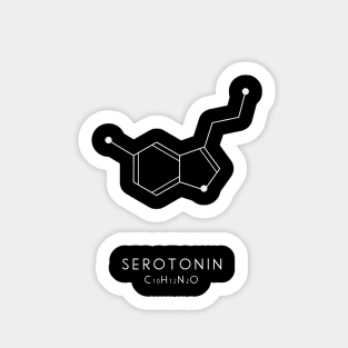 Serotonin Molecular Structure - Black Sticker